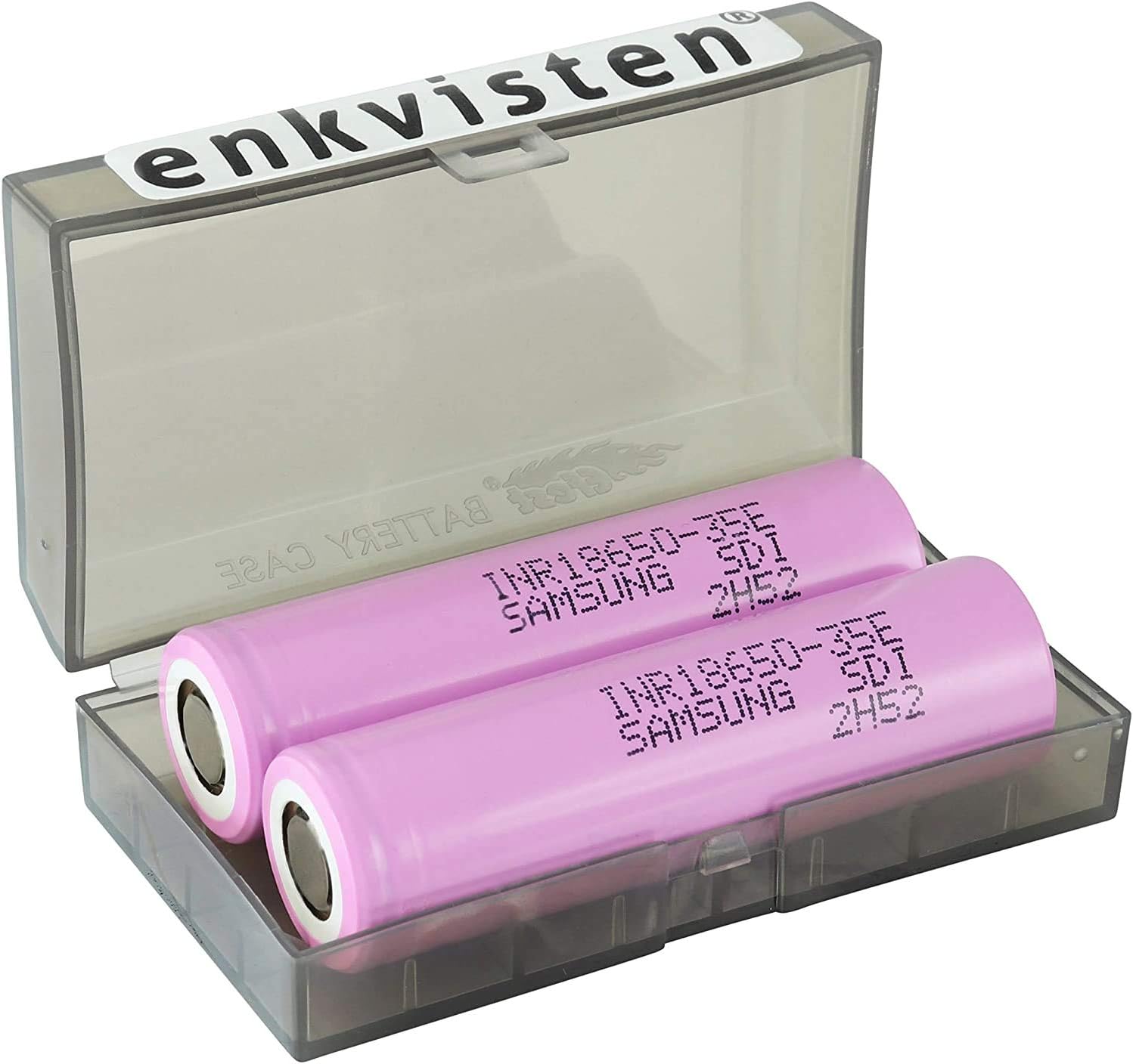 2xSamSung 18650 35E 3450mAh 3.7V 18650 Lithium Li-Ion Akku inkl. Kunststoffbox