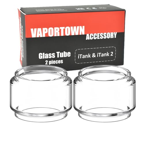 Vaportown Ersatzglas kompatibel mit Vaporesso iTank Verdampfer Glas Bulb Pyrex Ersatz Vaporesso iTarget Target 200 Target 100 Bubble Glass Tank (2 Stück)