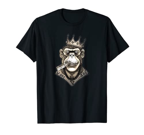 Dampfer Vape E Zigaretten Affen King T-Shirt