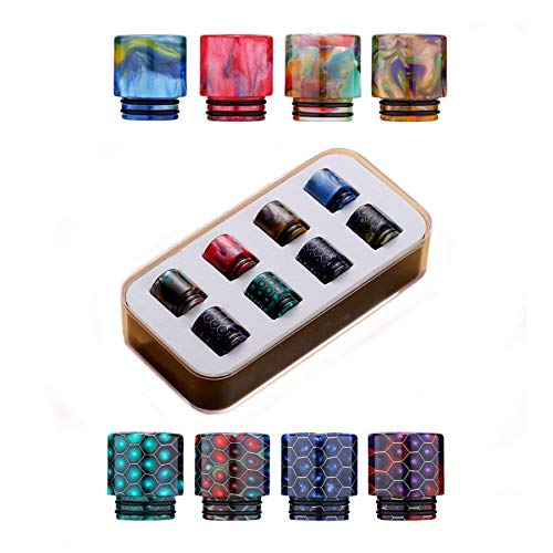 Premium Drip Tip Box 810 Anschluss, 8 Mundstücke aus Resin.