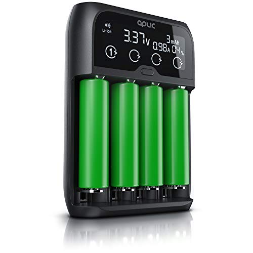 CSL – Universal Batterie Ladegerät – Akku Batterieladegerät Intelligent Battery Charger – für Li-ion, NI-MH, NI-Cd, LiFePo4 Akkus 18650 AA AAA Batterien und Akkus – LCD Display mit Echtzeitanzeige