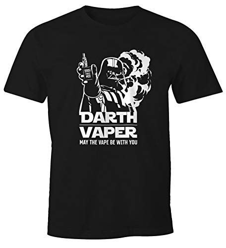 MoonWorks Herren T-Shirt Darth Vaper Fun-Shirt Dampfer-Shirt schwarz L