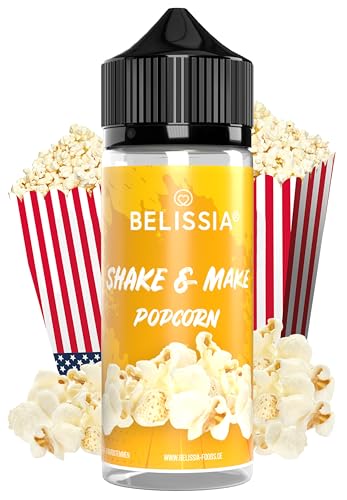 Belissia Shake and Make – Popcorn – Hochdosiertes Lebensmittel Aroma 10ml mit praktischer Schüttelflasche zum mischen. Für Lebensmittel, Kochen, Backen, Hobby, Raumerfrischung uvm.