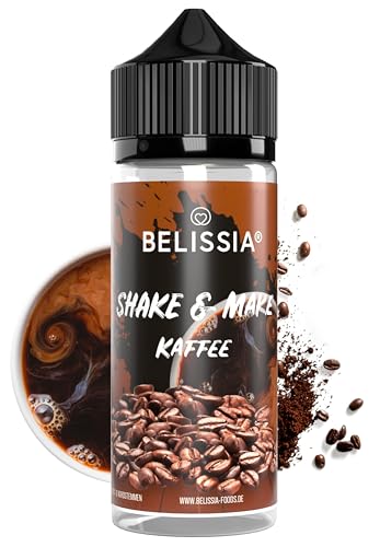 Belissia Shake and Make – Kaffee – Hochdosiertes Lebensmittel Aroma 10ml mit praktischer Schüttelflasche zum mischen. Für Lebensmittel, Kochen, Backen, Hobby, Raumerfrischung uvm.